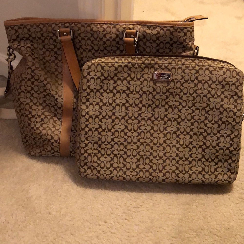 Coach travel bag w/ laptop case